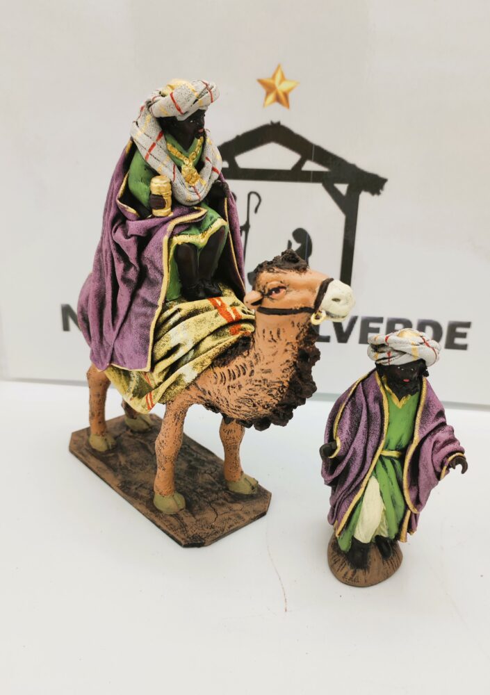 Trio De Reyes Magos En Camello Para Belén - Escala 1:50 (3.5 Cm), Pintados A Mano, PVC Indestructible - Moranduzzo (Oficial Martino Landi)