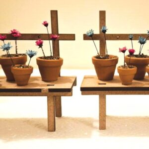 Puesto de flores para el belèn