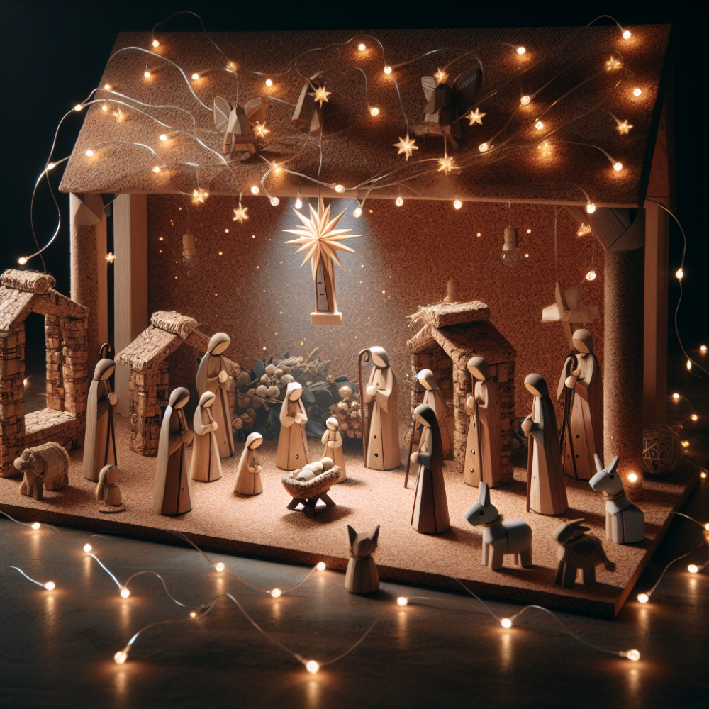 Montaje practico: integrar corcho y luces LED en un belen compacto Montaje practico: integrar corcho y luces LED en un belen compacto