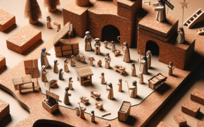 Montaje práctico de un belén en corcho para espacios pequeños