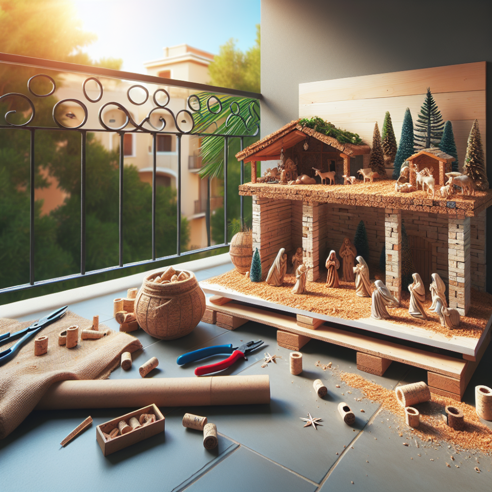 Paso a paso para construir un paisaje de corcho realista en un Belen de balcon